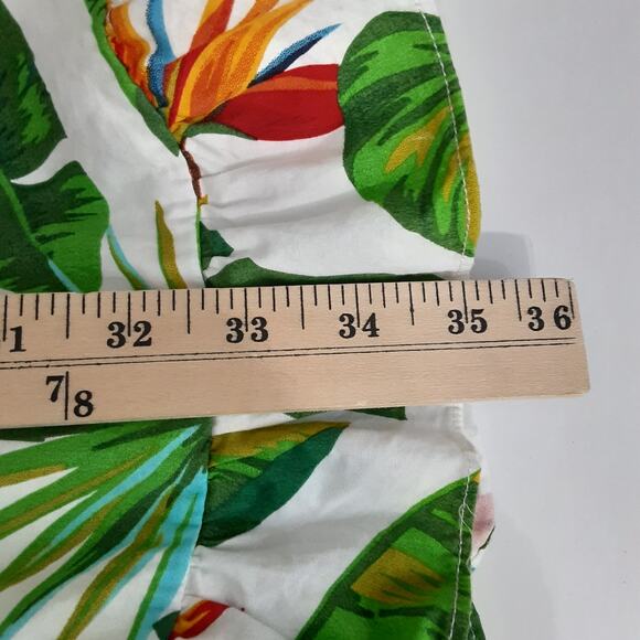 Hawaii Hangover Girls 10 Sun Dress Hibiscus White Tropical Palm Dress Ruffle - Picture 8 of 8